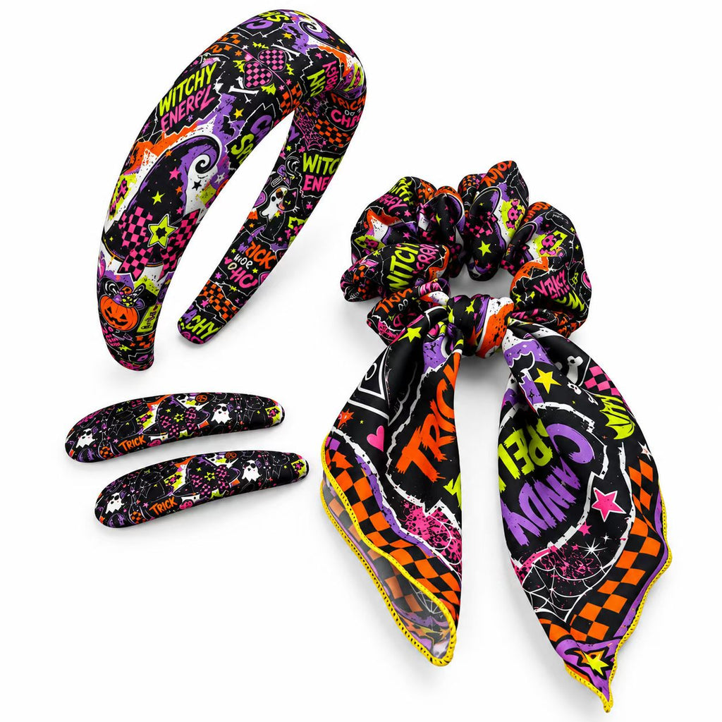 Halloween hair accessory set – Witchy Energy pattern