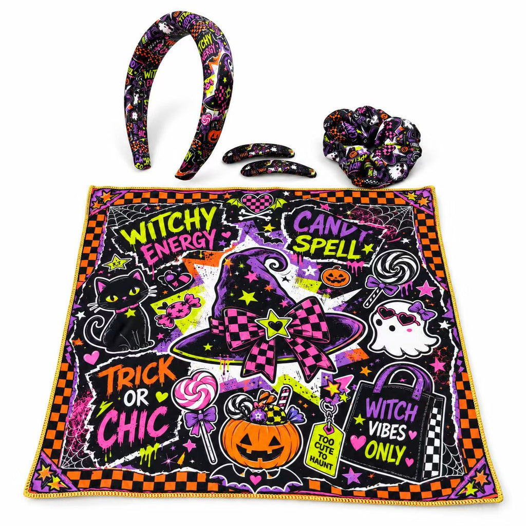 Halloween hair accessory set – Candy Spell pattern