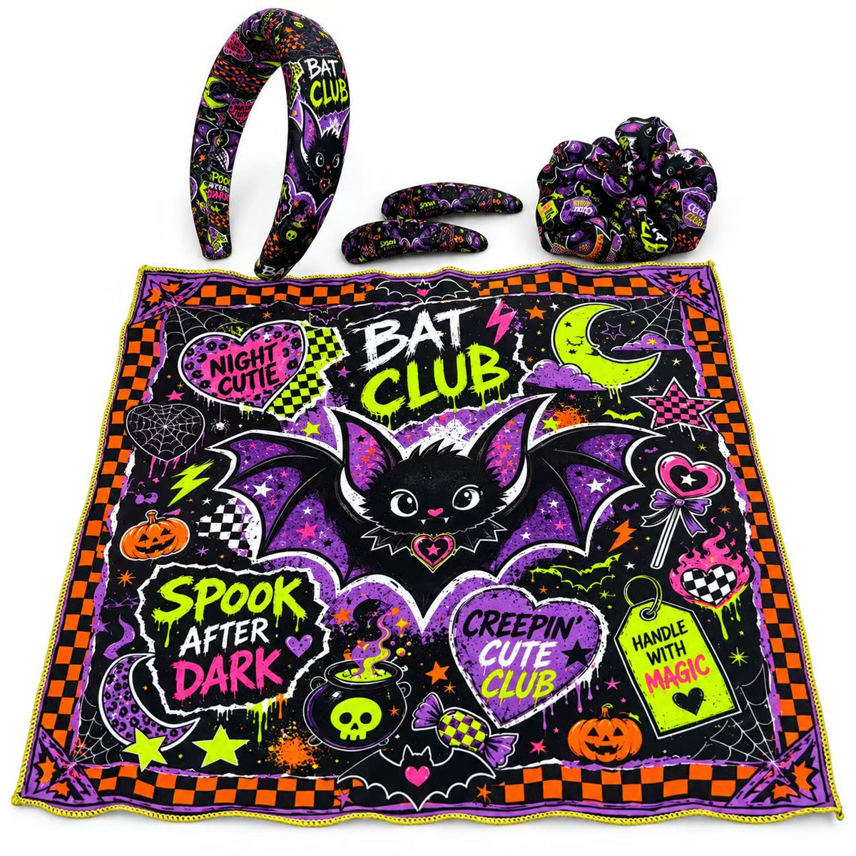 Halloween hair accessory set – Bat Night pattern