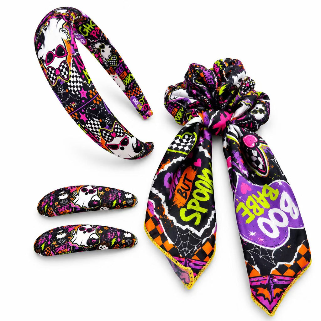 Halloween hair accessory set – Ghost Chic pattern